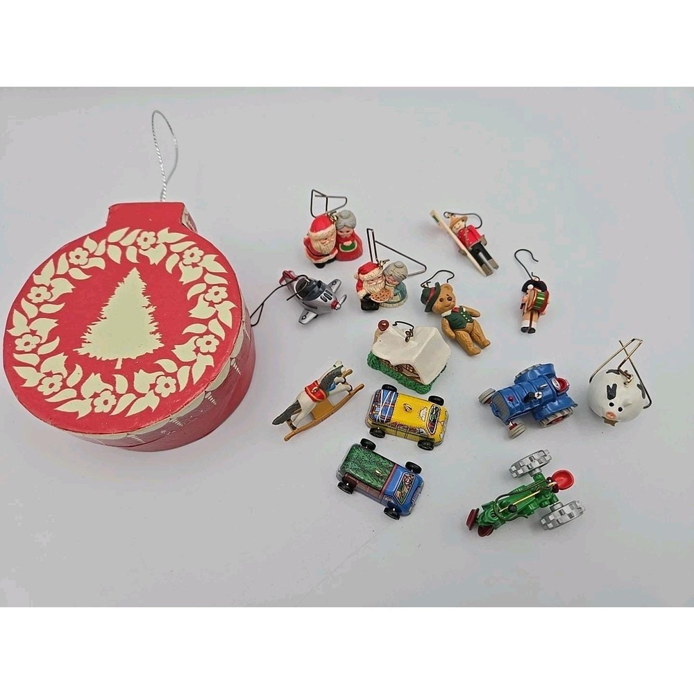 Vintage Hallmark Keepsake miniature ornaments Lot 1990s Holiday Christmas